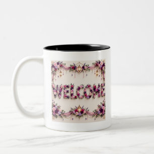 Willkommen zweifarbige tasse
