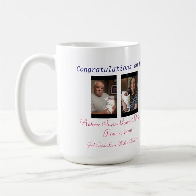 Willkommene Baby-Gewohnheits-Tasse Kaffeetasse (Links)