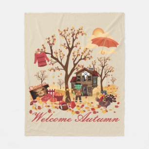 Willkommene Herbst-Fall-Landschaft Fleecedecke