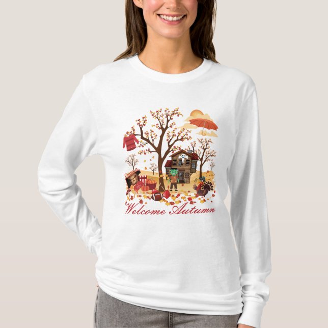 Willkommene Herbst-Fall-Landschaft T-Shirt (Vorderseite)