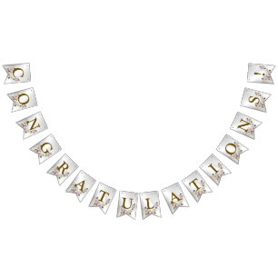 Willkommene Hochzeitsparty Rosa Blütensilber Elega Wimpelkette