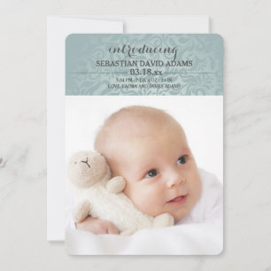 Willkommene kleine Liebe-Foto-Geburts-Mitteilung Ankündigung