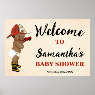 Willkommene kleine OM Firefighter Baby Shower Post Poster