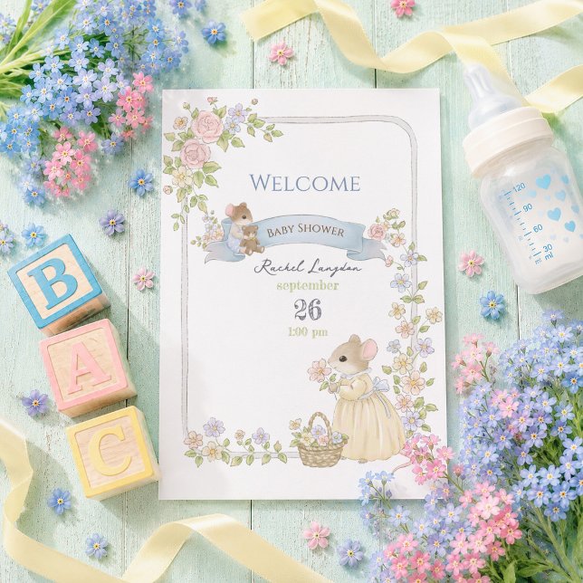Willkommene Mäuse zur launigen Babyparty Poster (Von Creator hochgeladen)
