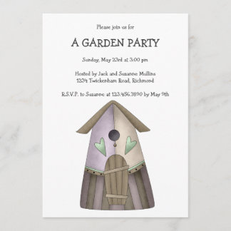 Willkommener Frühling · Lila Birdhouse Einladung