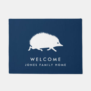 Willkommener Igels-kundenspezifischer Familienname Fußmatte