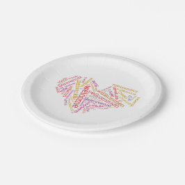 Willkommener PapierTeller des Herz-(viele