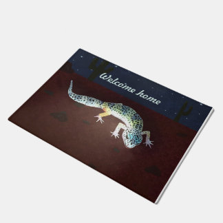 Willkommener Zuhause-Regenbogenfarbener Gecko Fußmatte