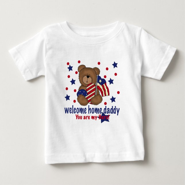 Willkommener Zuhause-Vati-Bär Baby T-shirt (Vorderseite)
