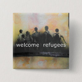 Willkommenes Flüchtlings-Abzeichen Button