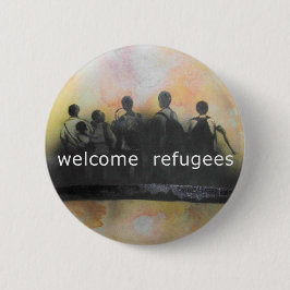 Willkommenes Flüchtlings-Abzeichen Button