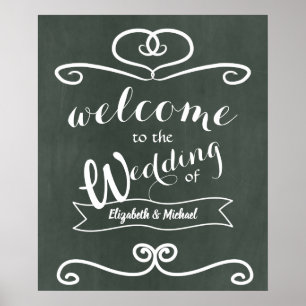 Willkommenes Hochzeitssegment Vintages Chalkboard Poster