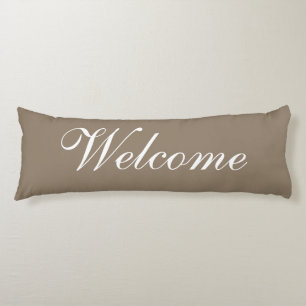 Willkommenes Skript-modernes beige Brown-weißes Seitenschläferkissen