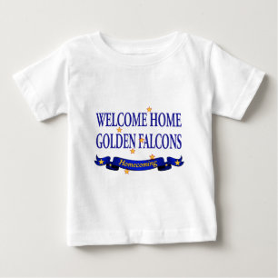 Willkommenes Zuhause-goldene Falken Baby T-shirt