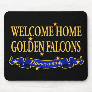Willkommenes Zuhause-goldene Falken Mousepad