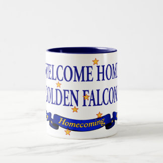 Willkommenes Zuhause-goldene Falken Zweifarbige Tasse