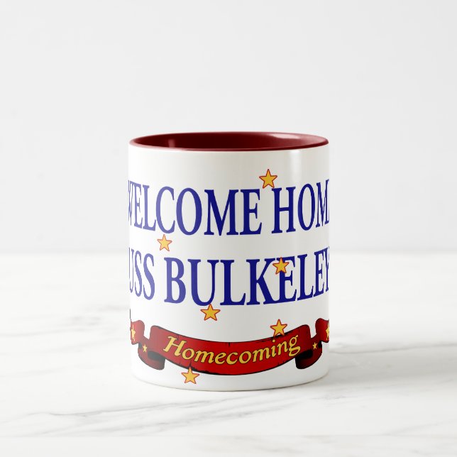 Willkommenes Zuhause USS Bulkeley Zweifarbige Tasse (Mittel)