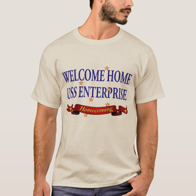 Willkommenes Zuhause USS Enterprise T-Shirt (Vorderseite)