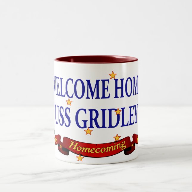 Willkommenes Zuhause USS Gridely Zweifarbige Tasse (Mittel)