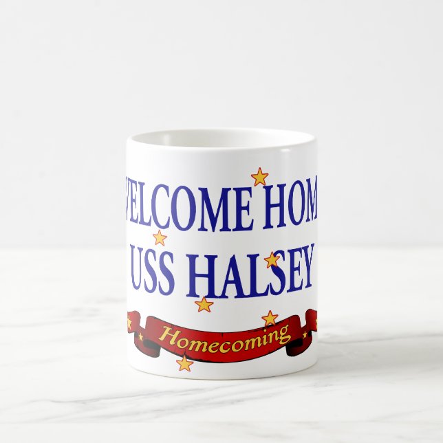 Willkommenes Zuhause USS Halsey Tasse (Mittel)