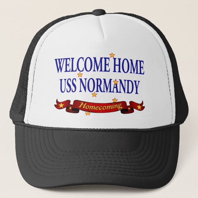 Willkommenes Zuhause USS Normandy Truckerkappe (Vorderseite)