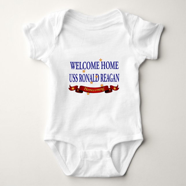 Willkommenes Zuhause USS Ronald Reagan Baby Strampler (Vorderseite)