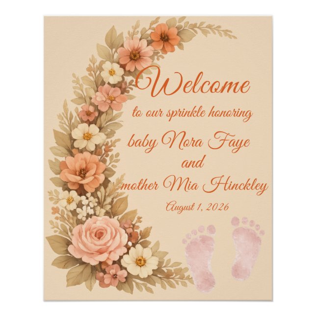 Willkommens-Baby-Shower-Schild Poster (Vorderseite)