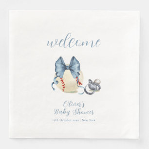 Willkommens-Bogen-Schnuller-Baseball-Sport-Baby-Pa Serviette