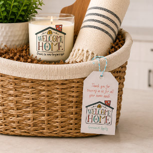 Willkommens-Haus-Immobilien-Kundengeschenk-Tag-Lab Geschenkanhänger