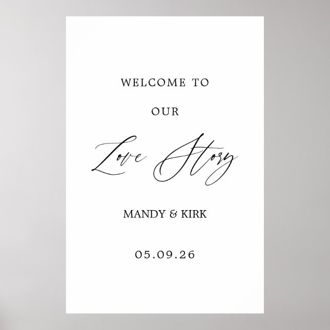 Willkommens-Hochzeitshintergrund Poster (Vorne)