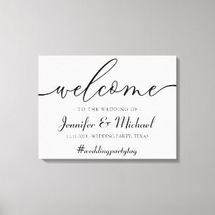 Willkommens-Signatur-Hochzeit einfach minimal Part Leinwanddruck