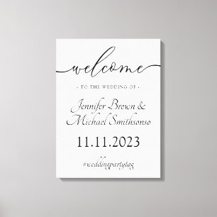 Willkommens-Signatur-Hochzeit einfache minimalisti Leinwanddruck