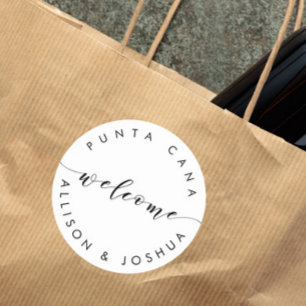 Willkommens-Sticker-Tags für Hotel-Willkommens-Tüt Runder Aufkleber