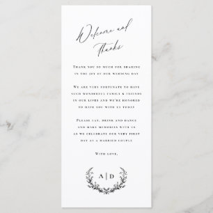 Willkommens- und Dankeskarten für die Hochzeit Menükarte