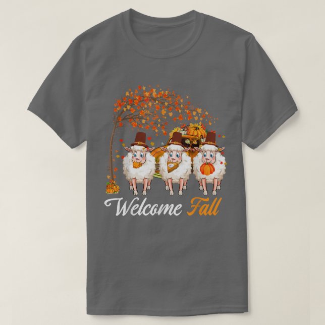 Willkommensbaum Drei Schafe Bauer Pumpkins Pi T-Shirt (Design vorne)