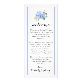 Willkommensbeutel - Blue Floral Hydrangea Werbekarte