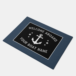 Willkommensbootname Vintage Ankerstars Fußmatte
