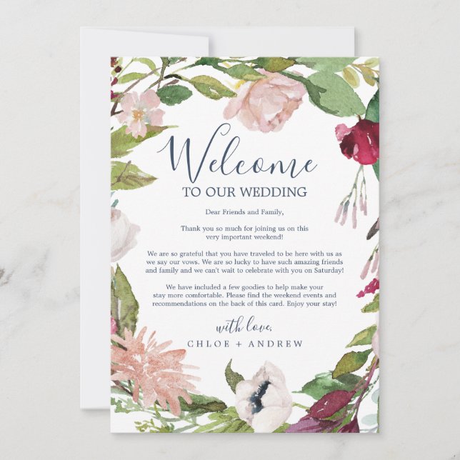 Willkommensbrief und Reisebericht (Vorderseite)