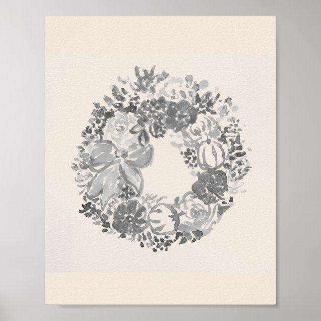 Willkommensgrauen Herbst Pumpkin Blaue Malerei Poster (Vorne)