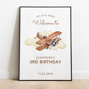 Willkommensgruß zum Geburtstag eines Jungen mit ei Poster