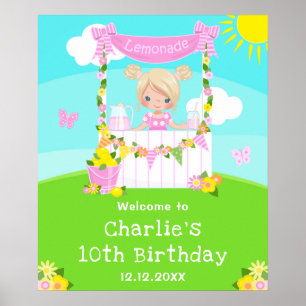 Willkommensgruß zum Geburtstag für ein Mädchen mit Poster