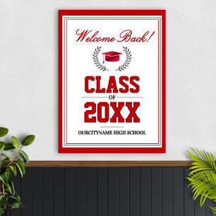 Willkommensgruß zum Klassentreffen in den Schulfar Poster