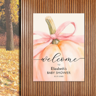 Willkommensgruß zur Babyparty für kleines Kürbismä Poster