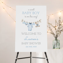 Willkommensgruß zur Babyparty mit Bär und Wäschele