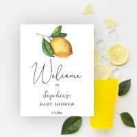 Willkommensgruß zur Babyparty mit Zitrone
