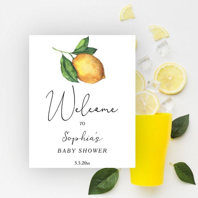 Willkommensgruß zur Babyparty mit Zitrone Poster (Von Creator hochgeladen)