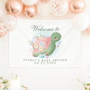 Willkommensgruß zur Floral Sea Turtle Baby Shower Banner