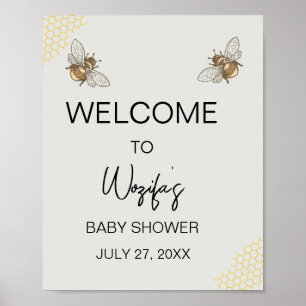 Willkommensgruß zur Honigbiene-Babyparty Poster