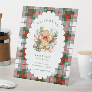 Willkommensgruß zur Lebkuchen-Baby-Party Sockelschild