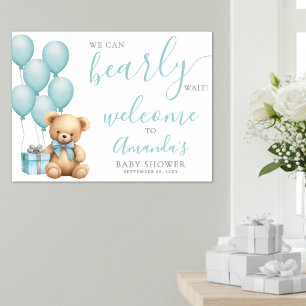 Willkommensgruß zur Teddybär-Baby-Party Poster